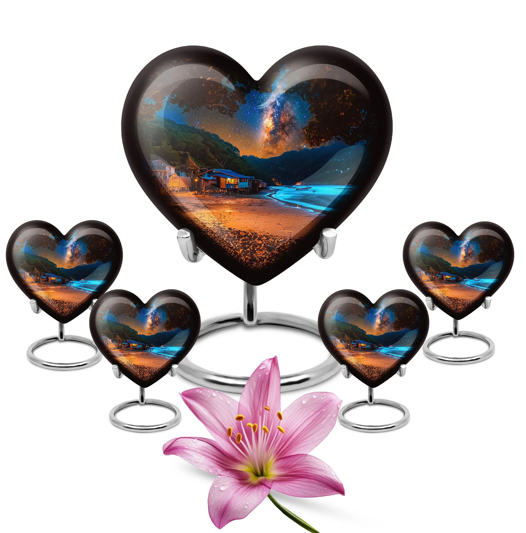 Galaxy Heart - Premium Cremation Urn for Human Remains