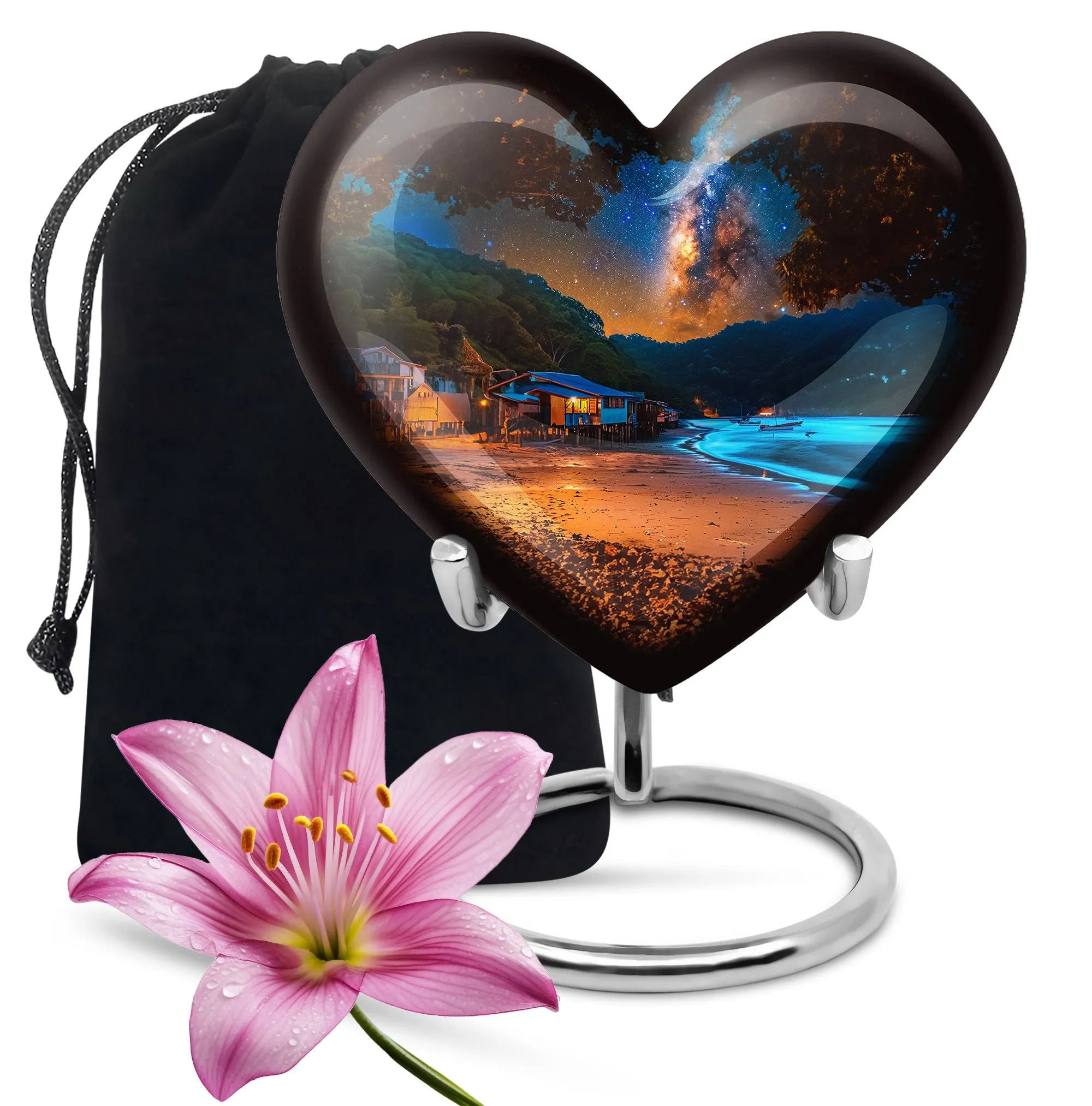 Galaxy Heart - Premium Cremation Urn for Human Remains