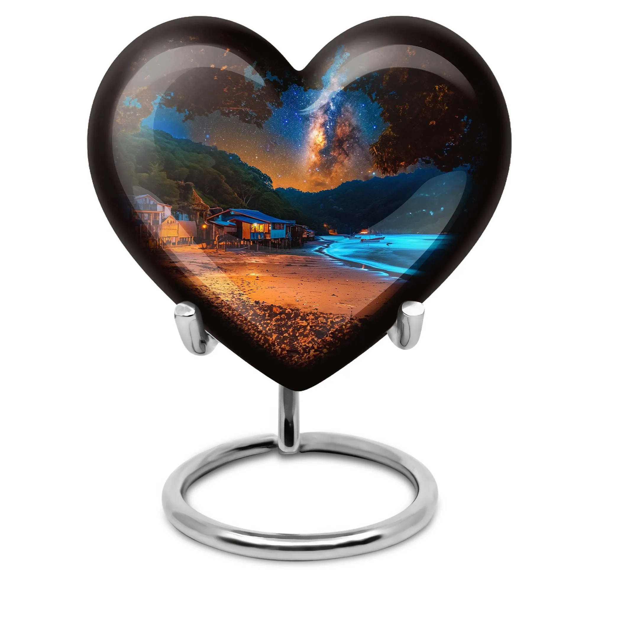 Galaxy Heart - Premium Cremation Urn for Human Remains