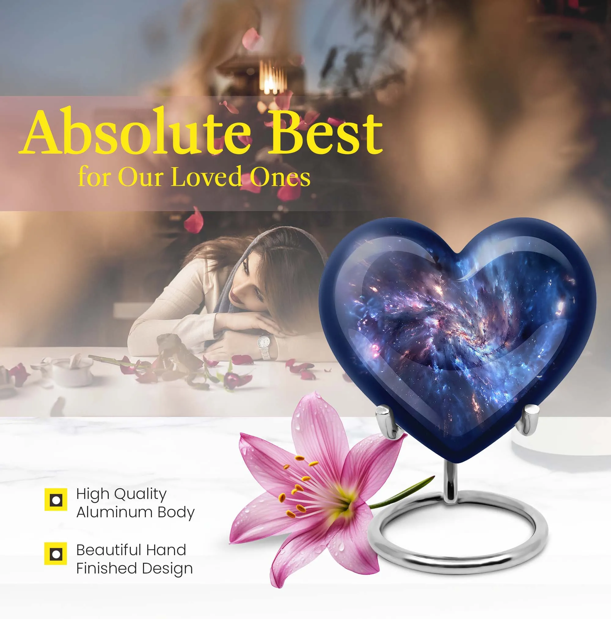 Galaxy Urn Tranquil Purple Meadow Cremation Memorabilia