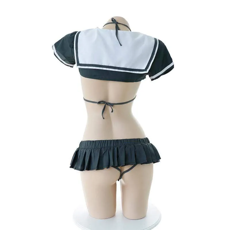 Garden - Sexy Sailor Girl Uniform Bikini Costume (Black)