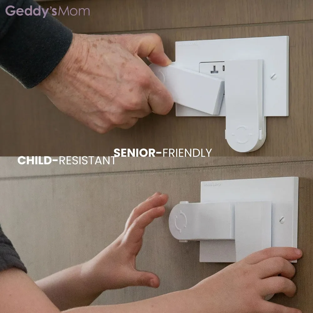 Geddy's Mom: Shut Your Face - White Self-Closing Outlet Safety Cover