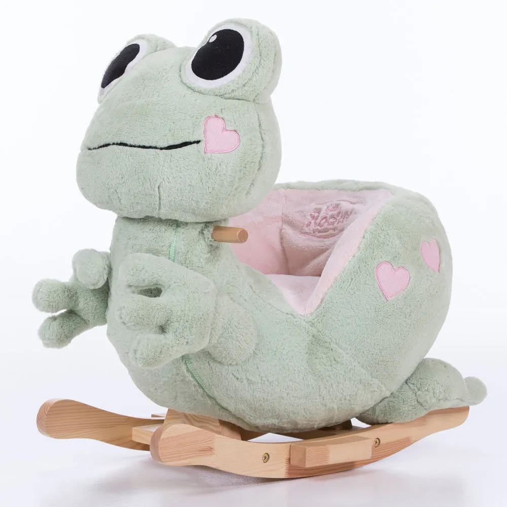 Gerardo's Toys: Little Rockers - Frog - Wooden Plush Ride-On Rocking Animal Toy