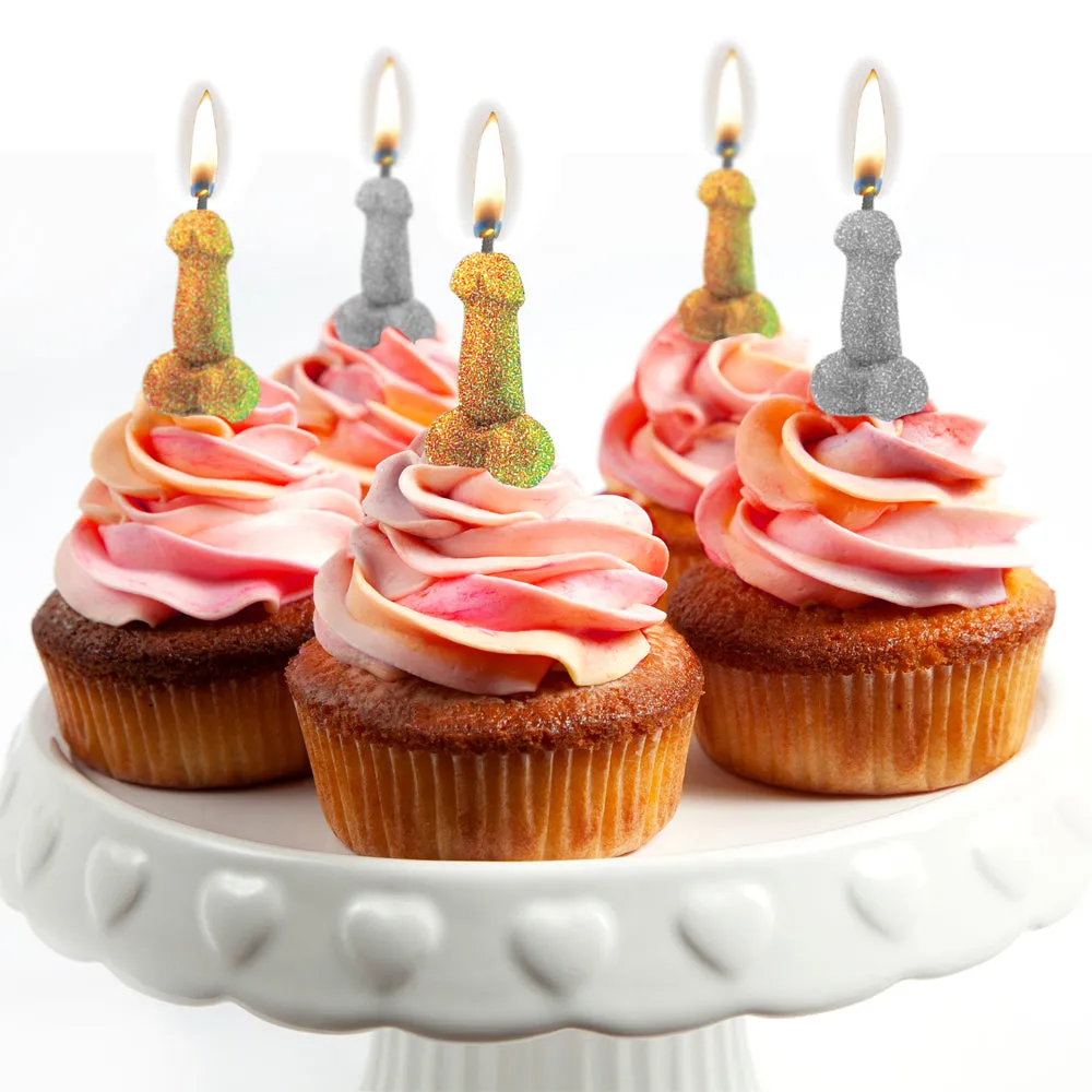 Glitterati Penis Party Sparkling Candles 5-Pack