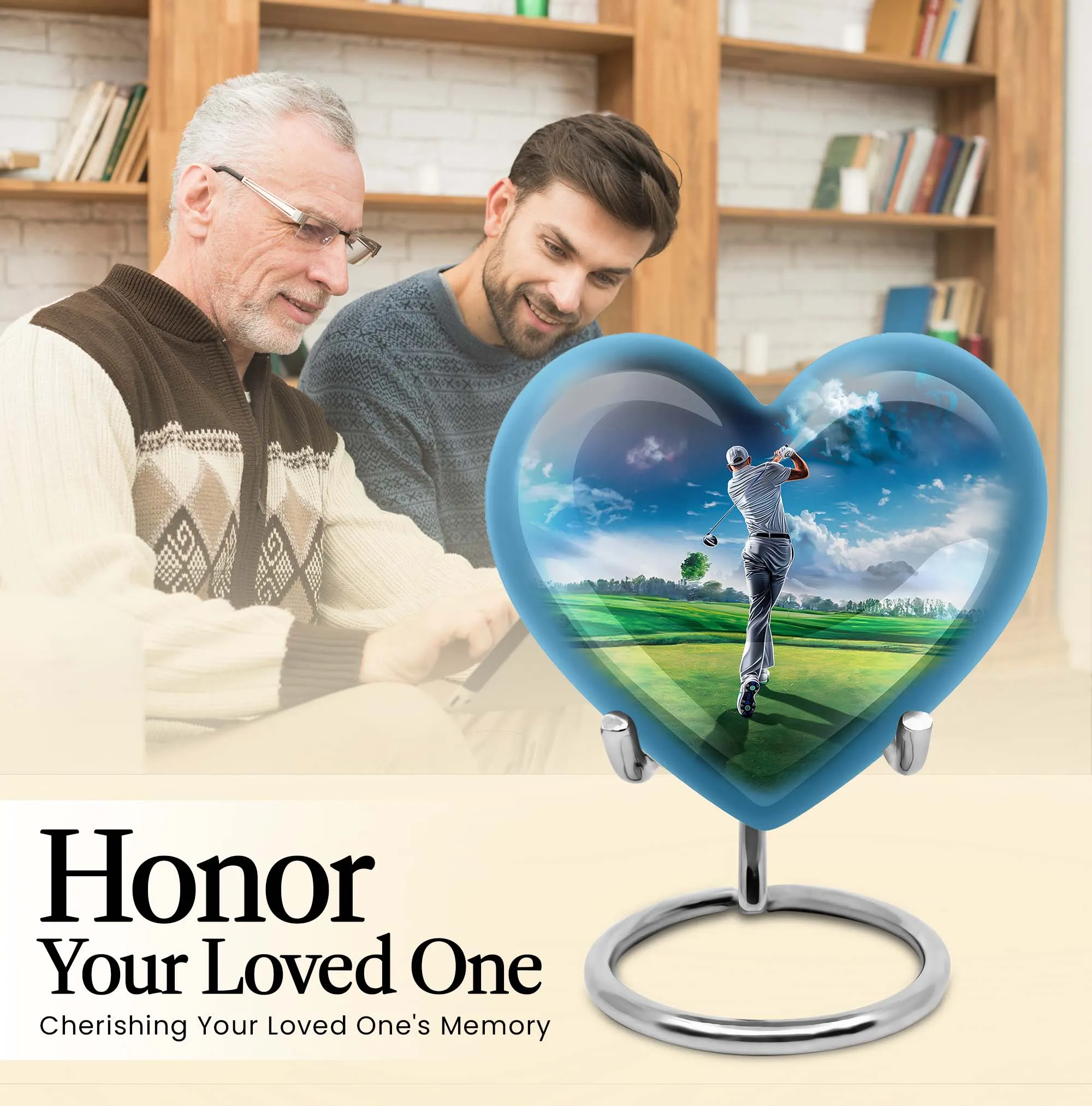 Golf Urn Elegance: Homage to Adult Male, Keepsake Cremation Urn
