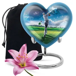 Golf Urn Elegance: Homage to Adult Male, Keepsake Cremation Urn