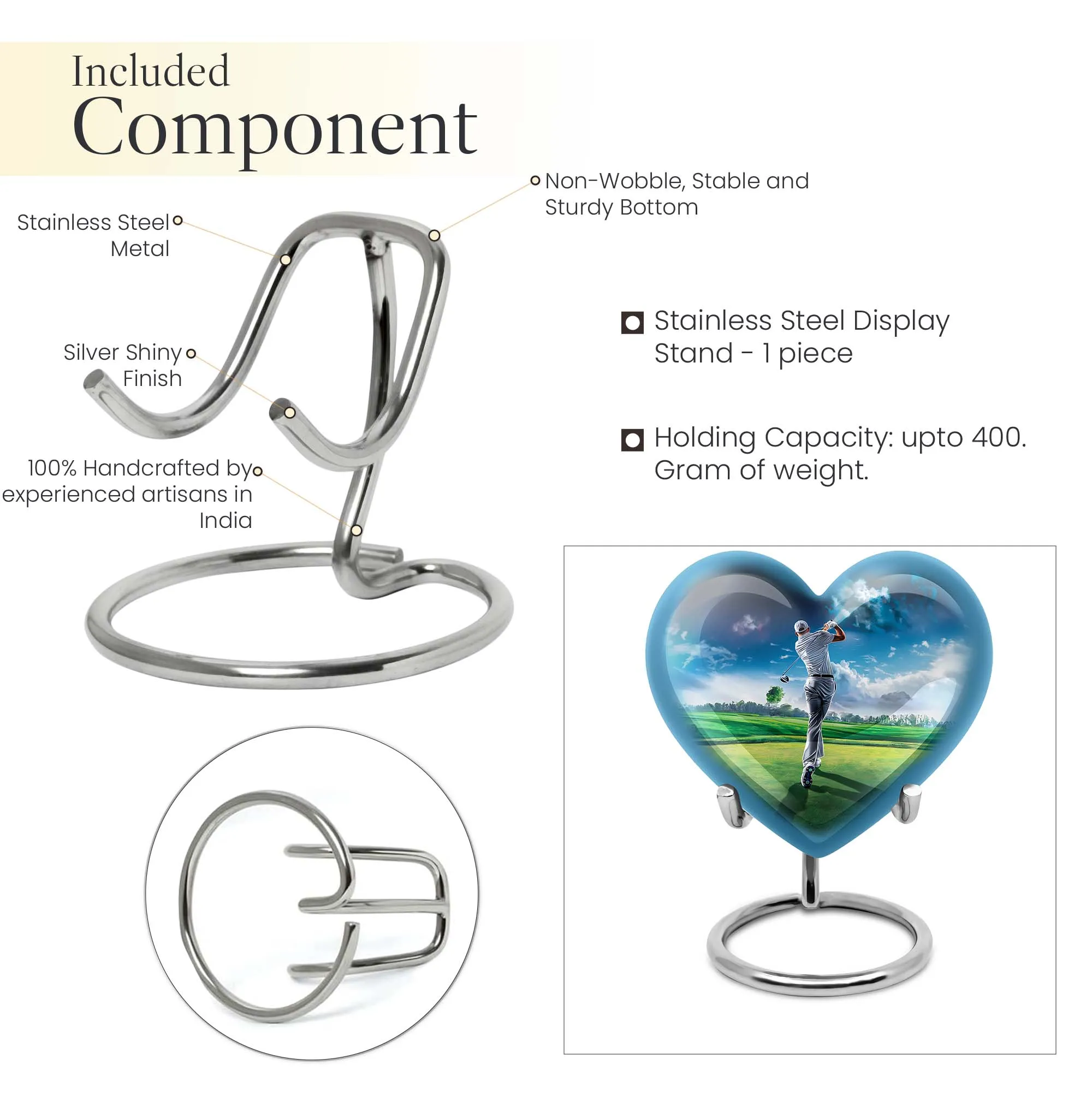 Golf Urn Elegance: Homage to Adult Male, Keepsake Cremation Urn