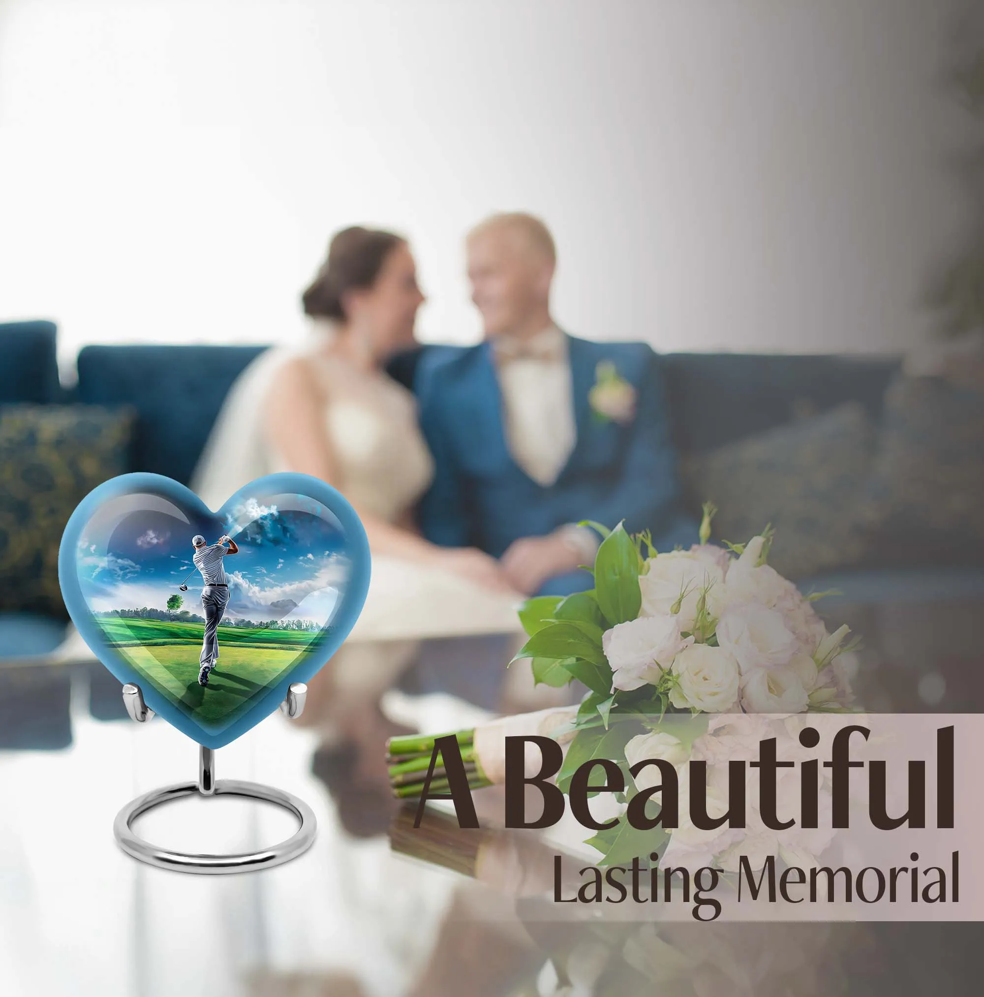 Golf Urn Elegance: Homage to Adult Male, Keepsake Cremation Urn