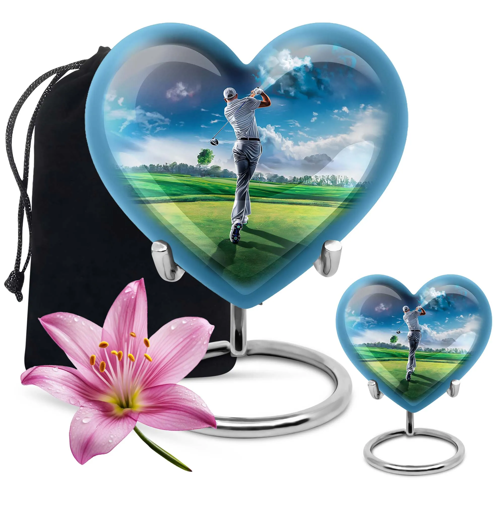 Golf Urn Elegance: Homage to Adult Male, Keepsake Cremation Urn