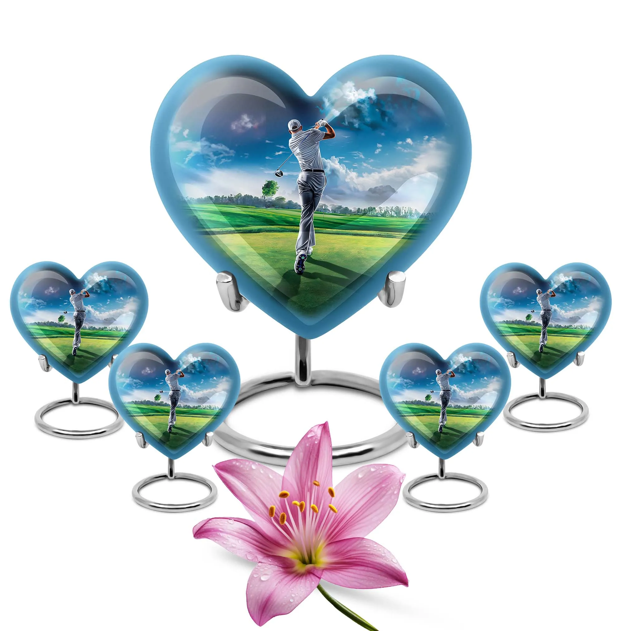 Golf Urn Elegance: Homage to Adult Male, Keepsake Cremation Urn