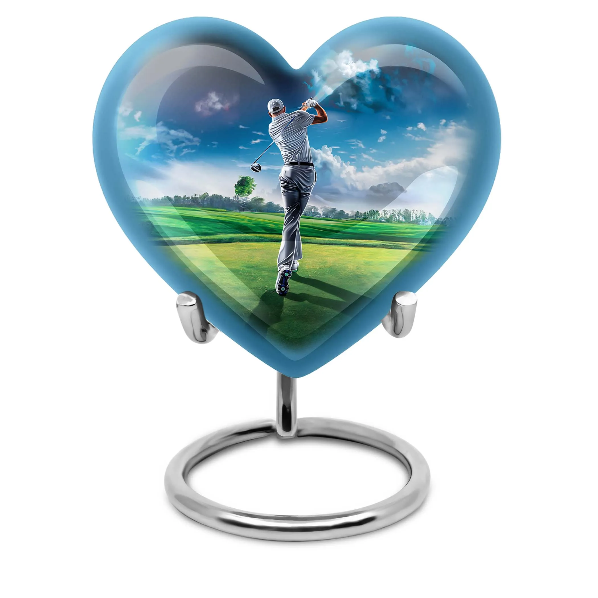 Golf Urn Elegance: Homage to Adult Male, Keepsake Cremation Urn