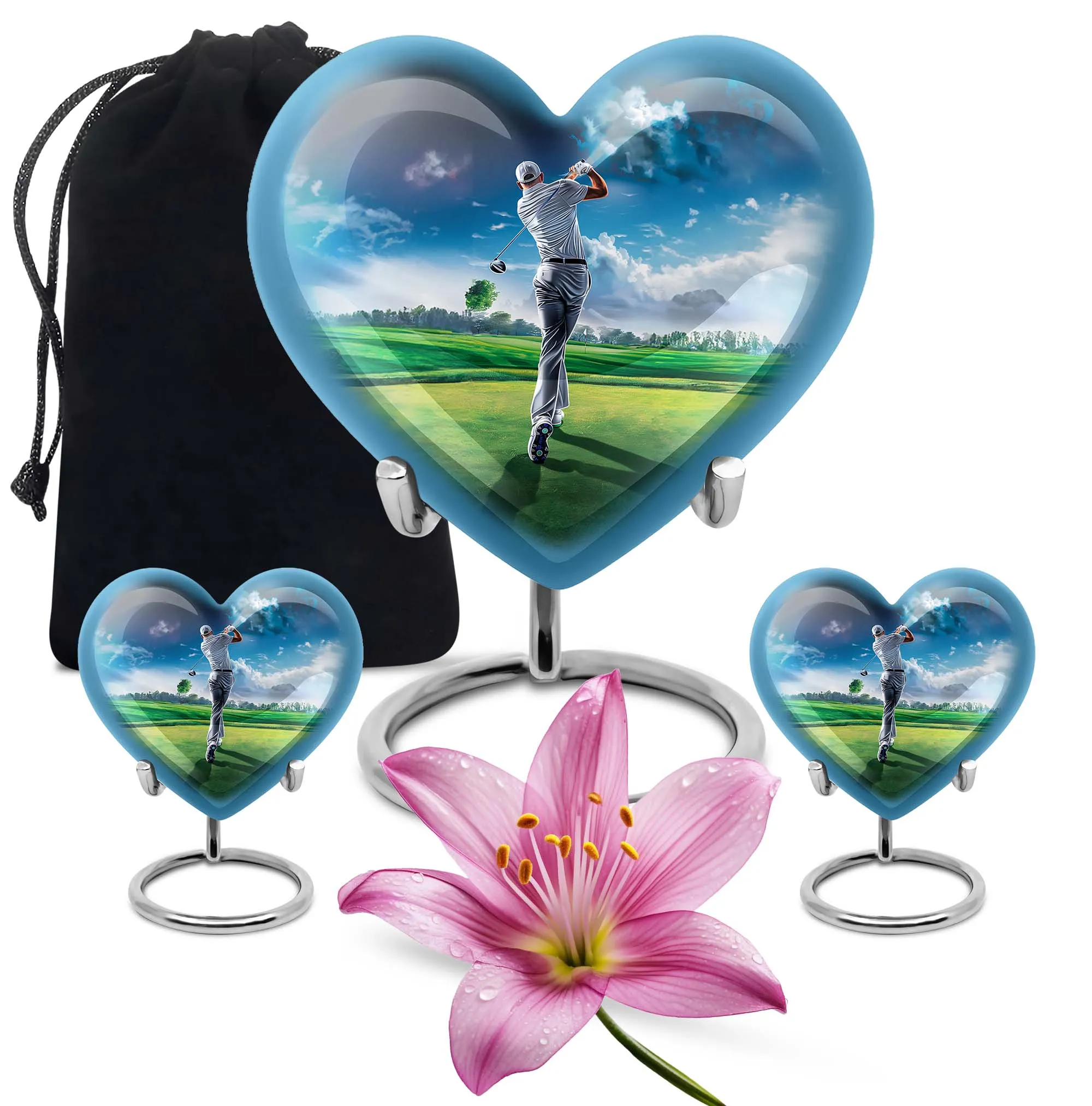 Golf Urn Elegance: Homage to Adult Male, Keepsake Cremation Urn