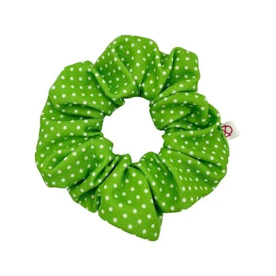 Green Dotty Scrunchie