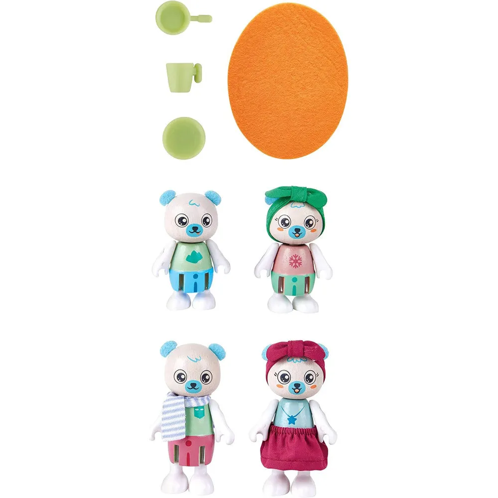 Hape Polar Bear Family - Playful Wooden Animal Figurines