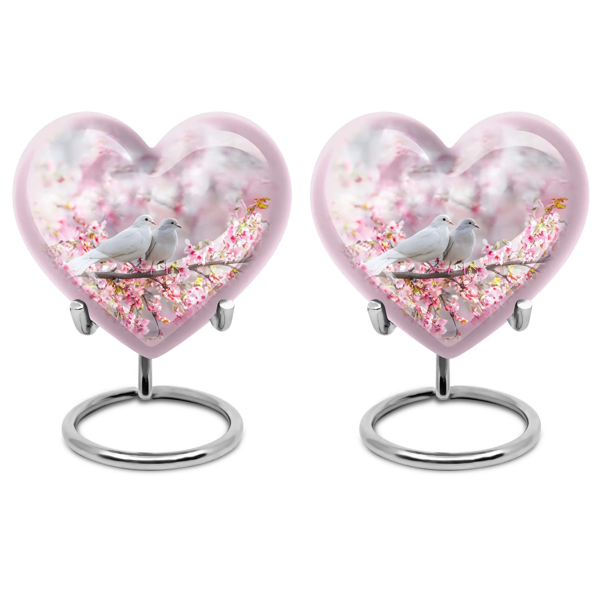 Heart-n-Dove: A Purple Meadow Themed Burial Urn