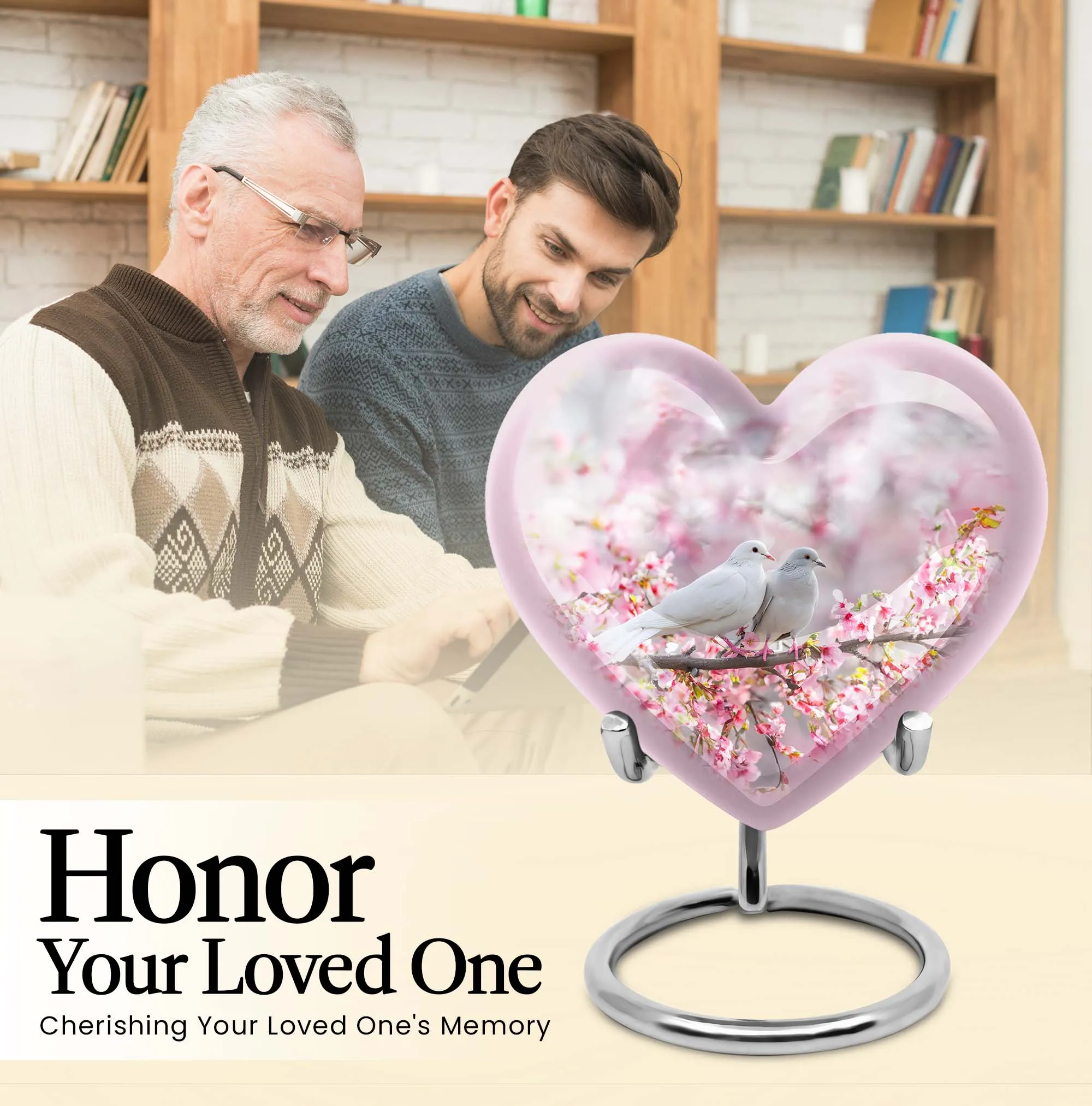 Heart-n-Dove: A Purple Meadow Themed Burial Urn