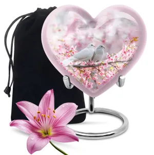 Heart-n-Dove: A Purple Meadow Themed Burial Urn