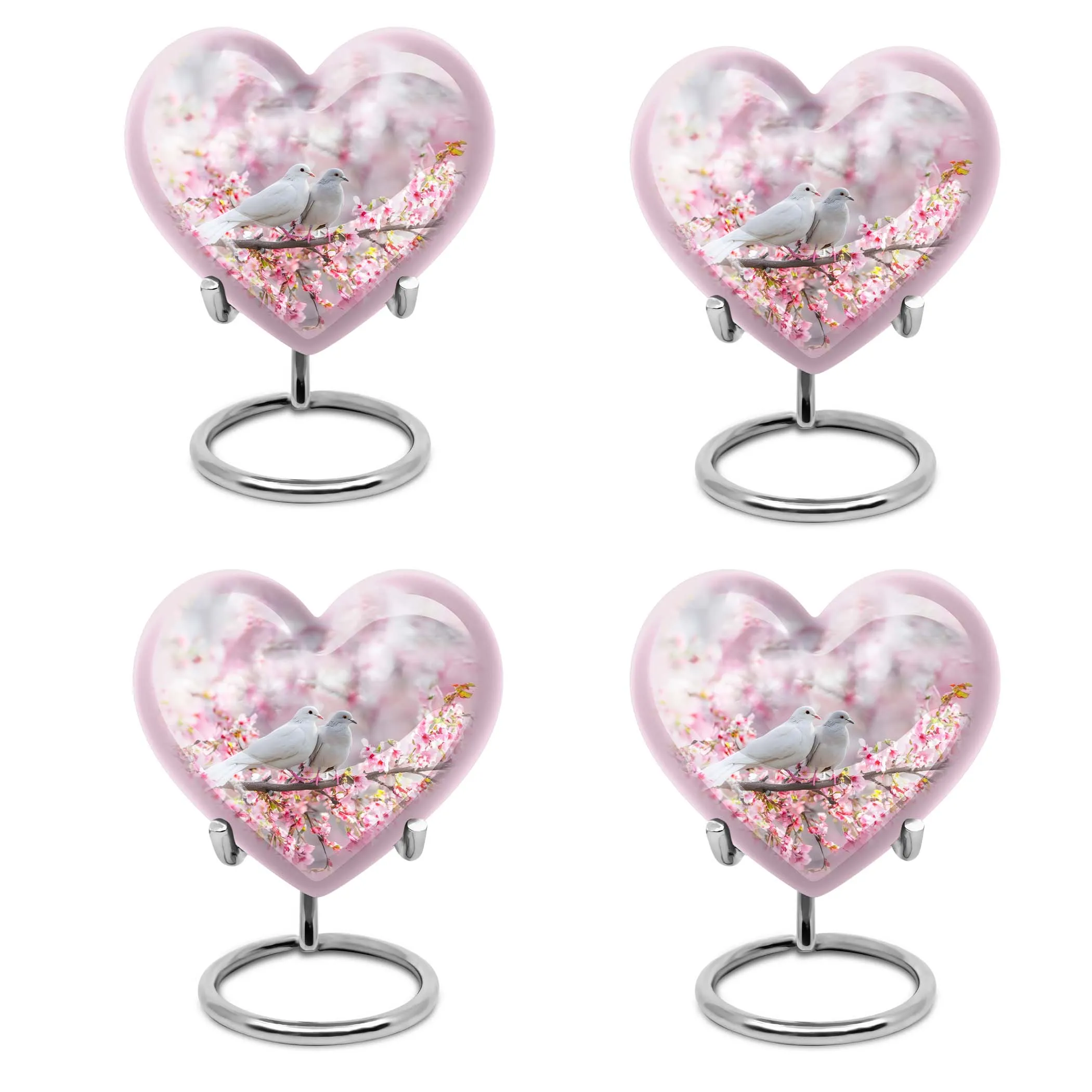 Heart-n-Dove: A Purple Meadow Themed Burial Urn