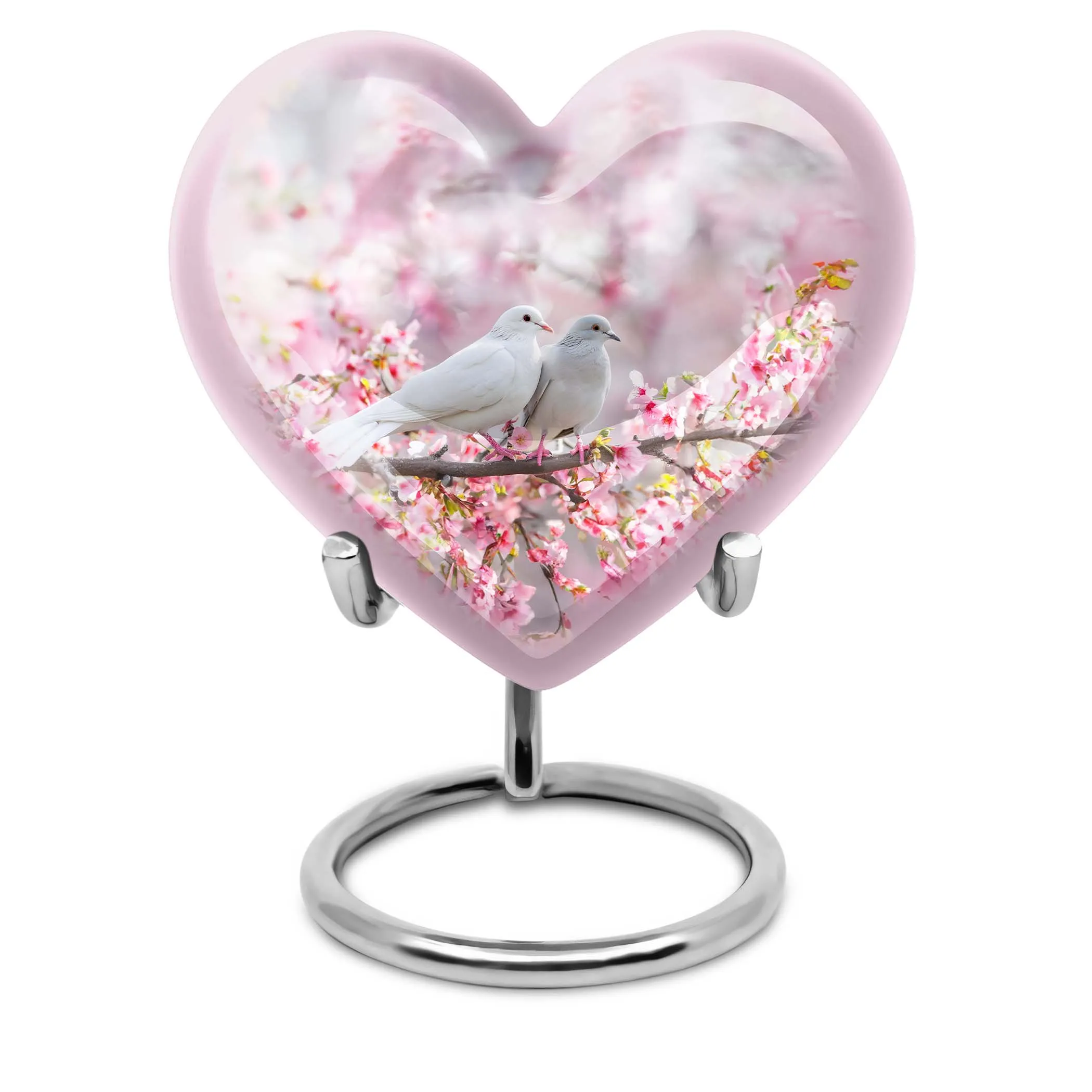 Heart-n-Dove: A Purple Meadow Themed Burial Urn