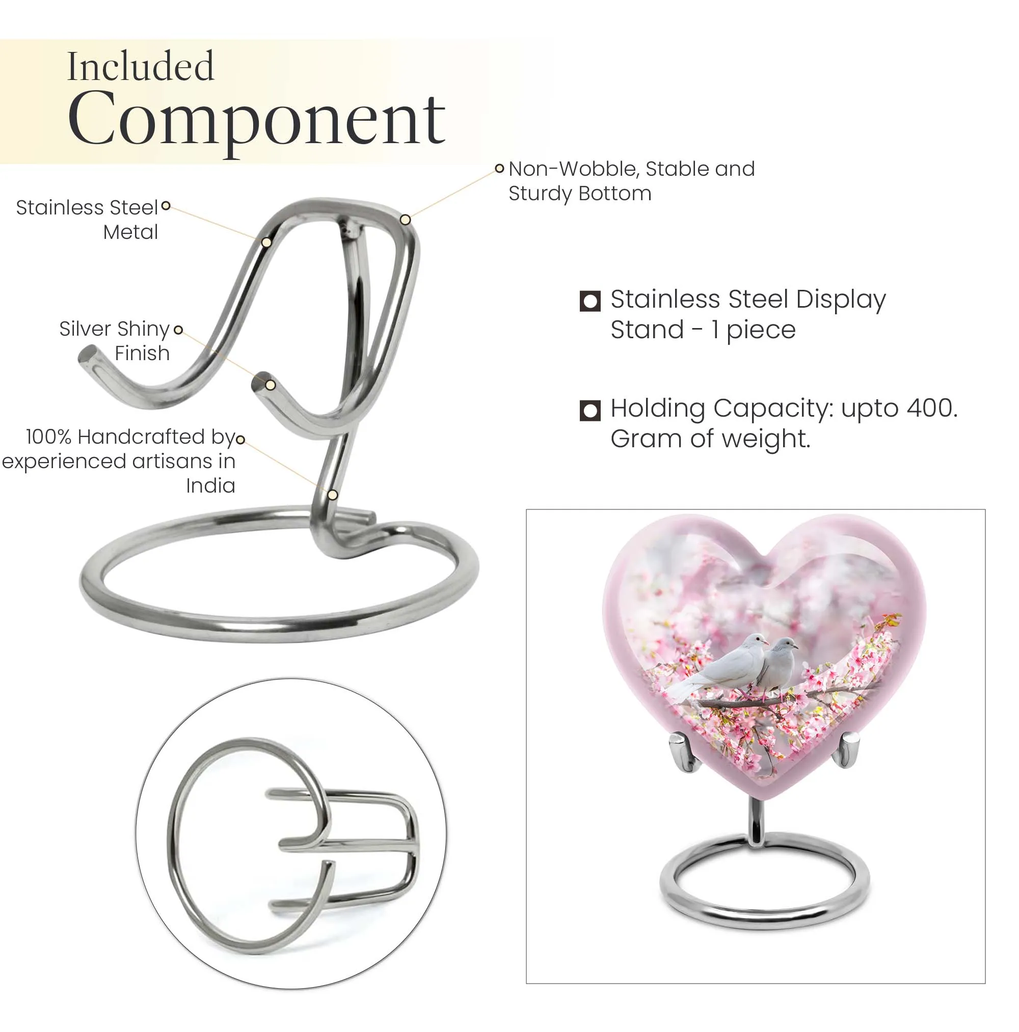Heart-n-Dove: A Purple Meadow Themed Burial Urn