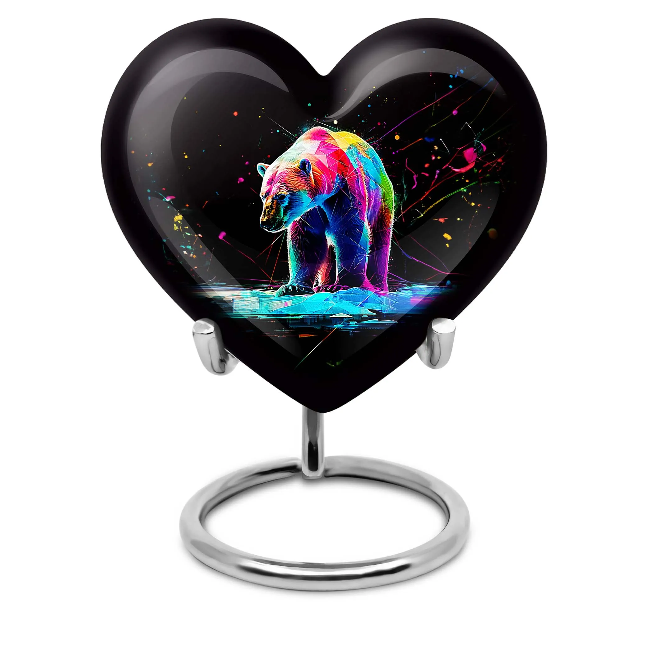 Heart Shaped Bear Urn Cremation Vessel For Storing Ashes