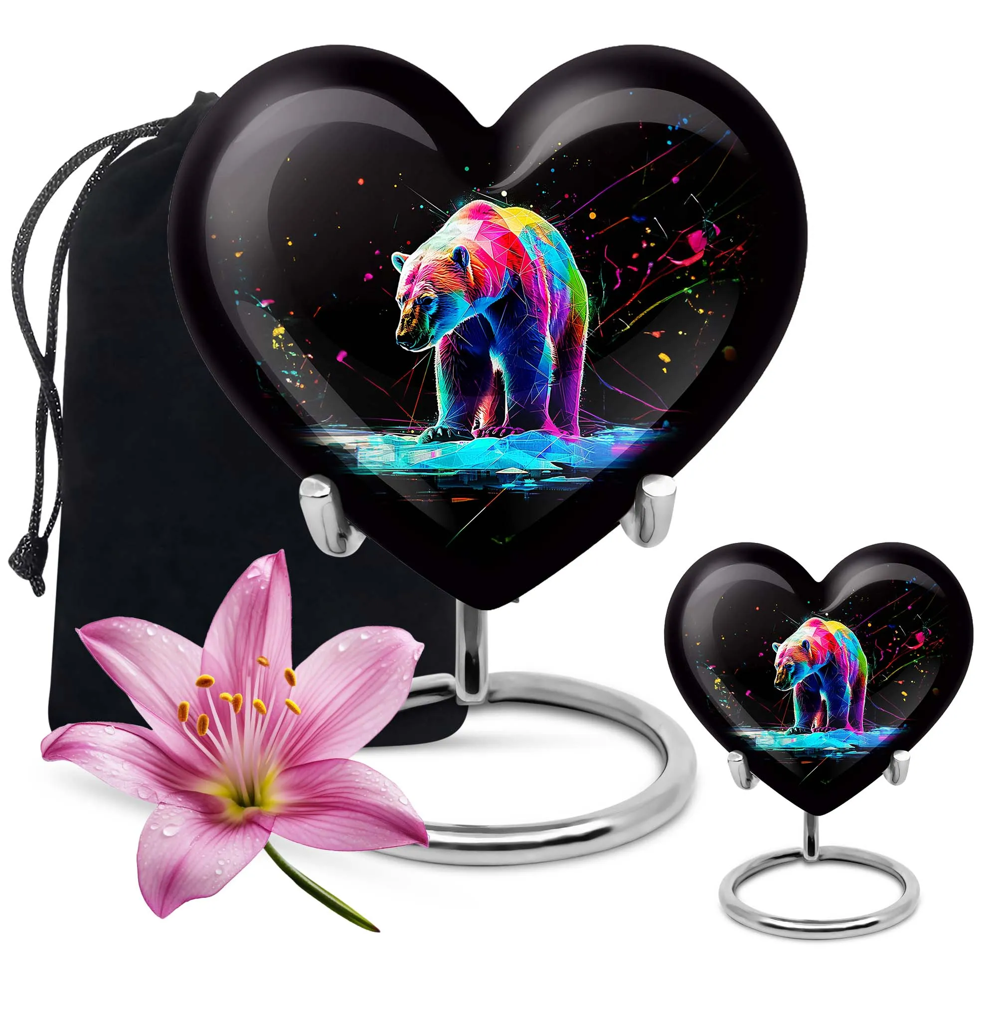 Heart Shaped Bear Urn Cremation Vessel For Storing Ashes