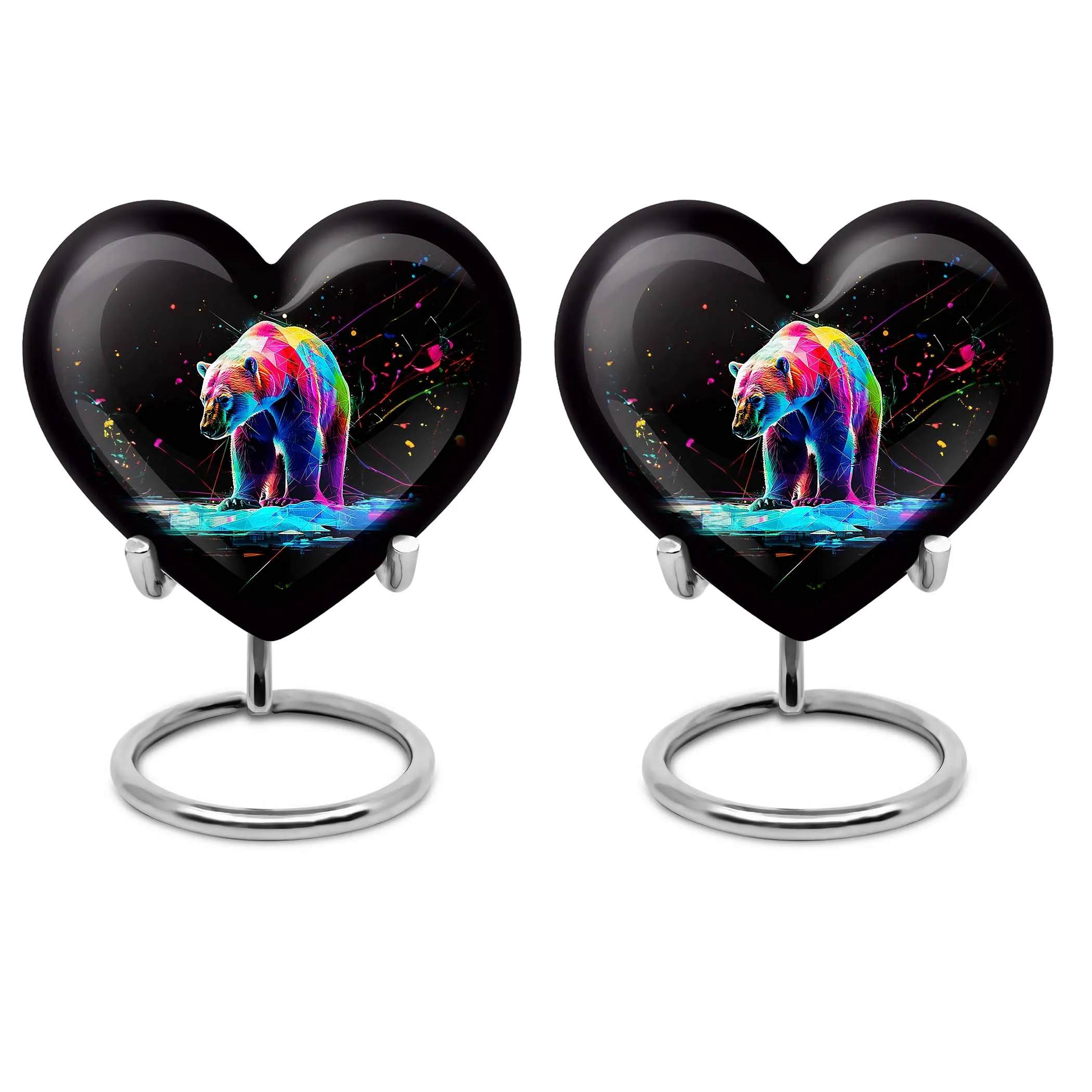 Heart Shaped Bear Urn Cremation Vessel For Storing Ashes