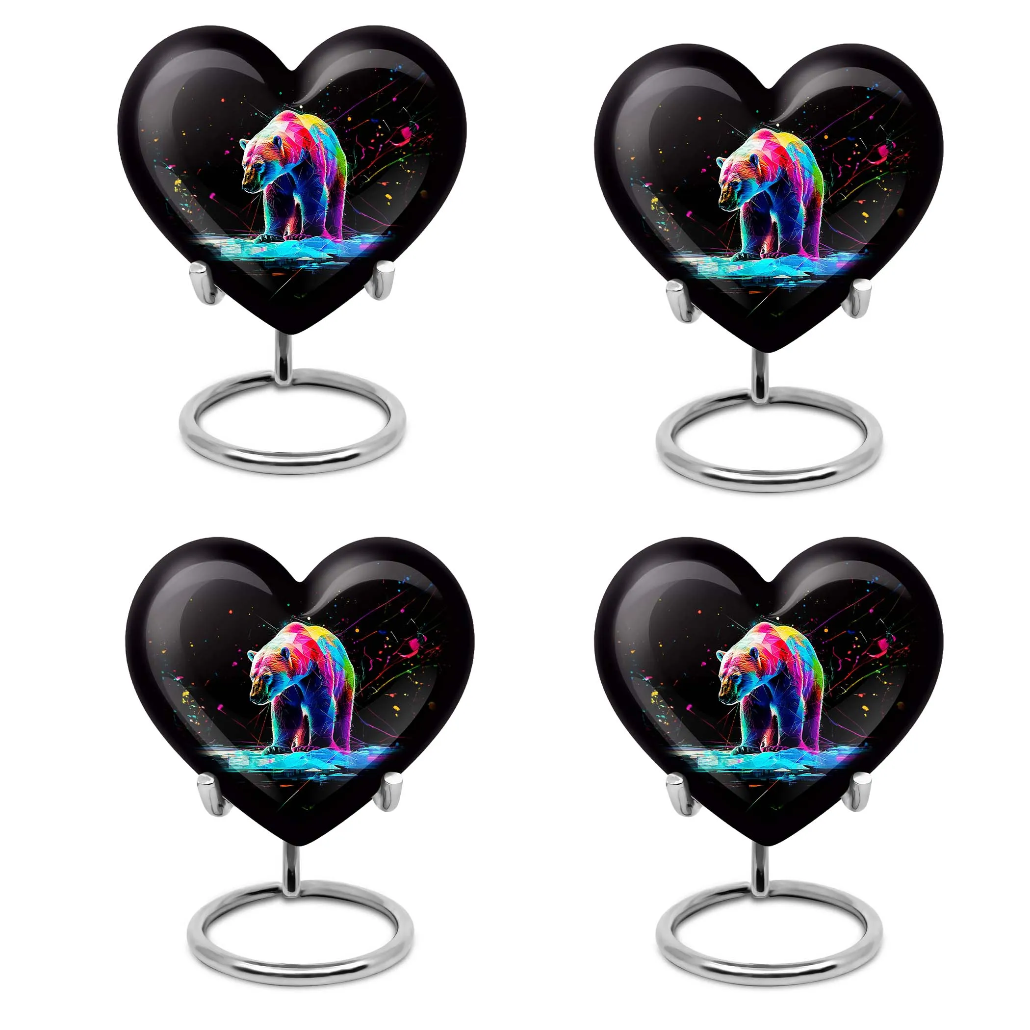 Heart Shaped Bear Urn Cremation Vessel For Storing Ashes