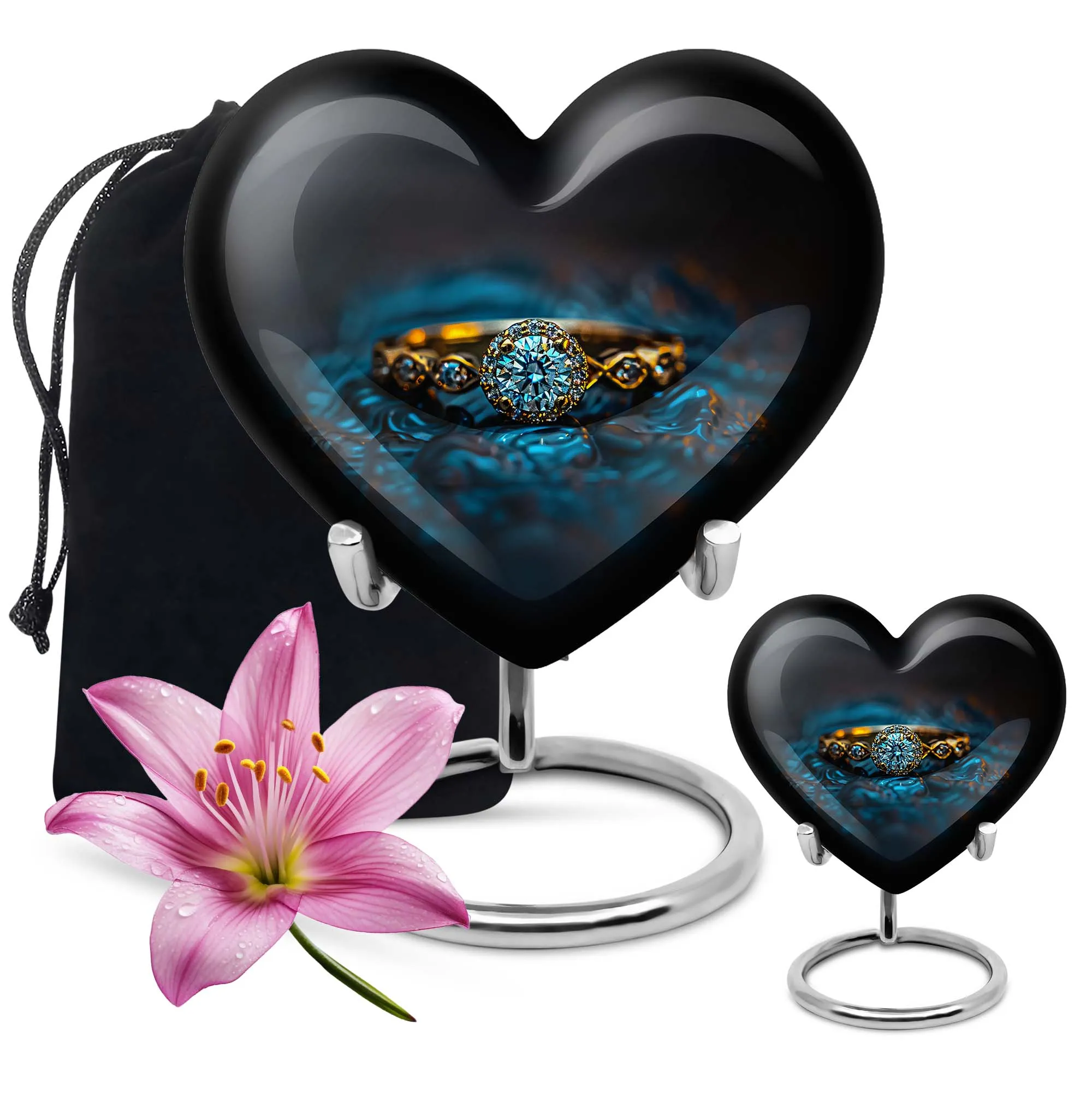 Heartfelt Remembrance Ring Urn, Premium Woman's Cremation Union