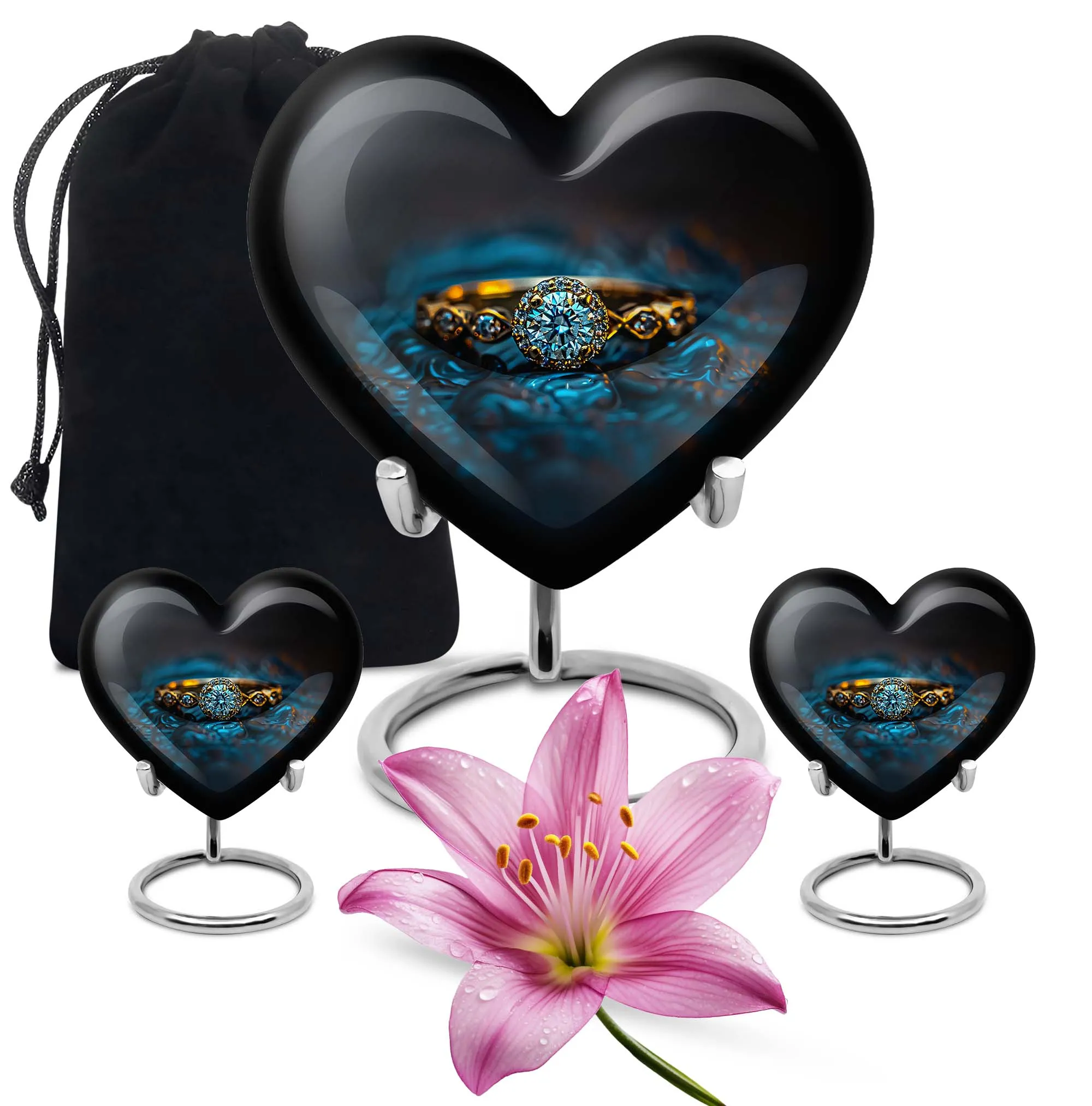 Heartfelt Remembrance Ring Urn, Premium Woman's Cremation Union