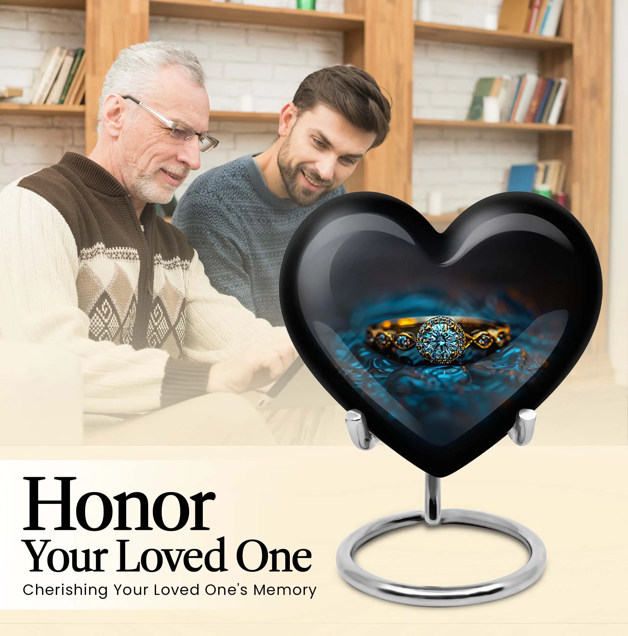 Heartfelt Remembrance Ring Urn, Premium Woman's Cremation Union