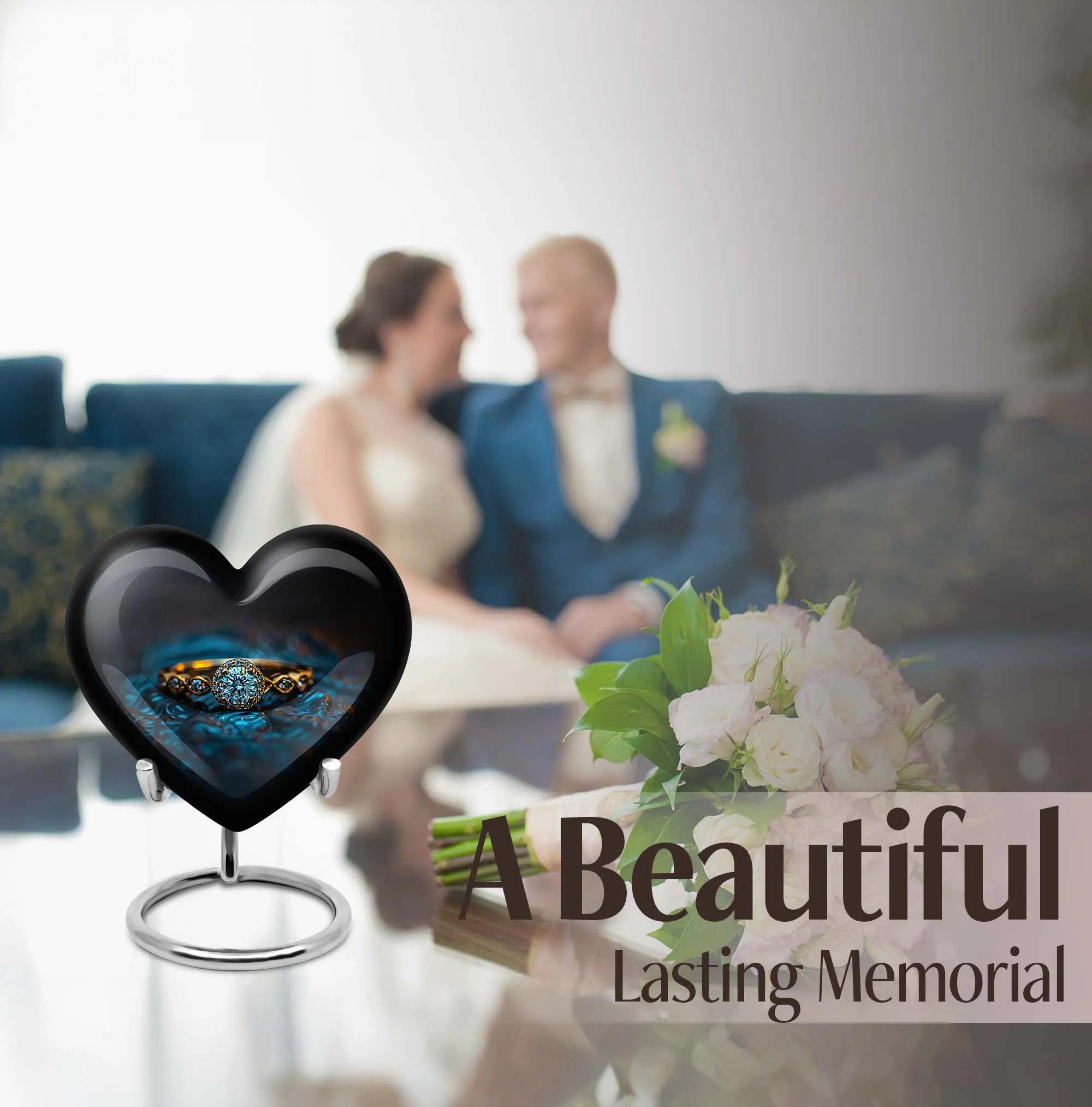 Heartfelt Remembrance Ring Urn, Premium Woman's Cremation Union