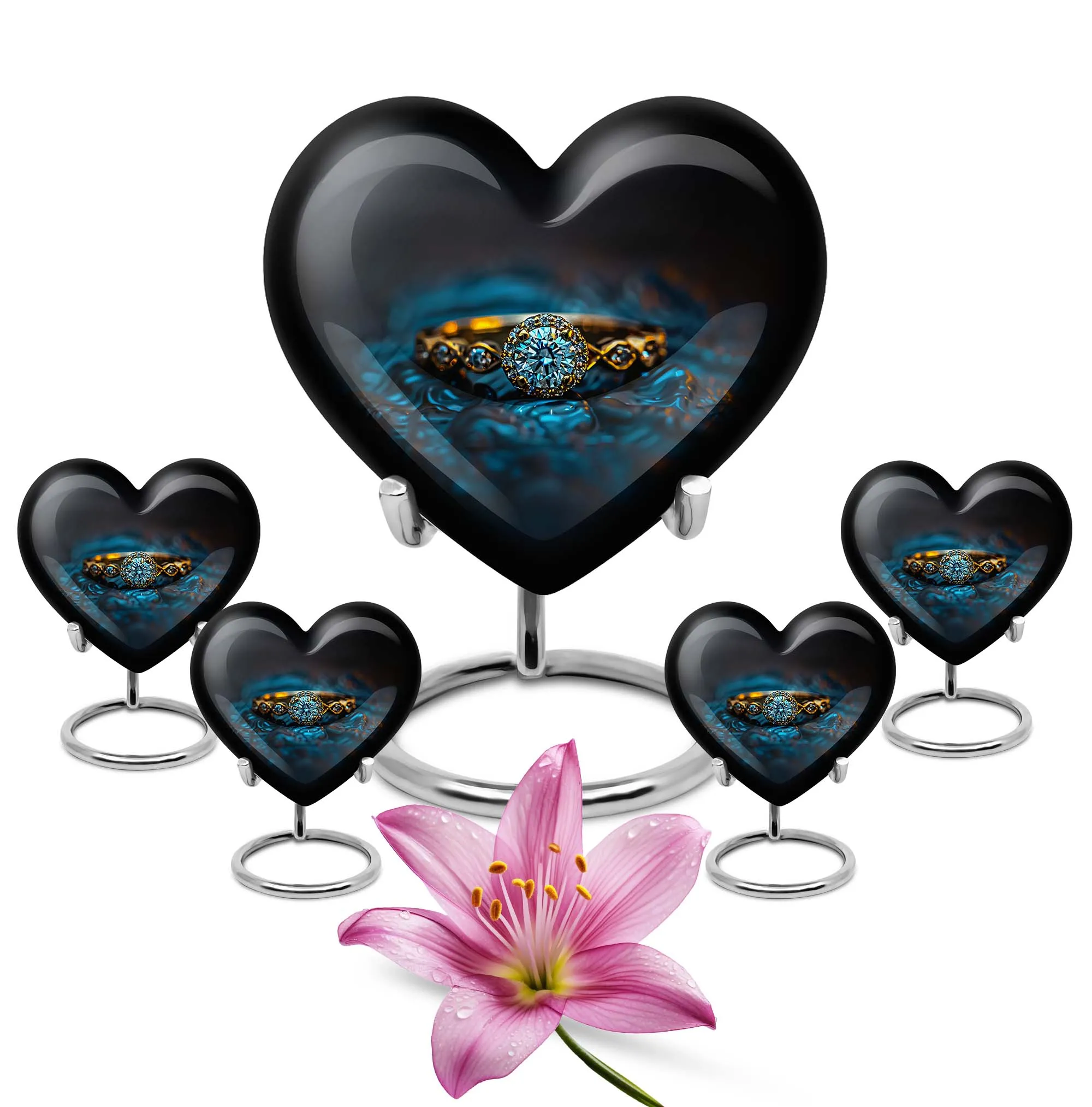 Heartfelt Remembrance Ring Urn, Premium Woman's Cremation Union