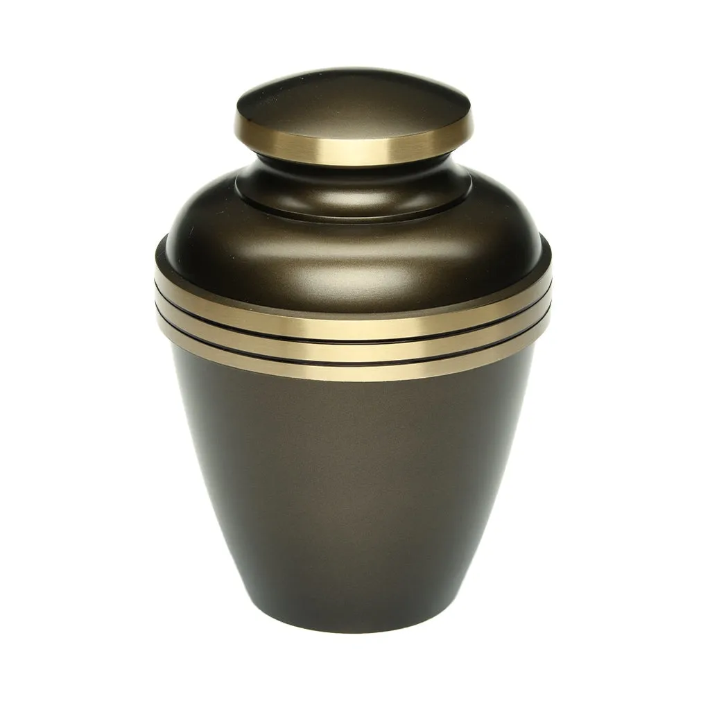 IMPERFECT SELECTION - ADULT - Brass Urn -2000-  Chestnut Brown with Brass Bands