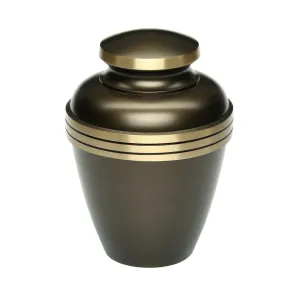 IMPERFECT SELECTION - ADULT - Brass Urn -2000-  Chestnut Brown with Brass Bands
