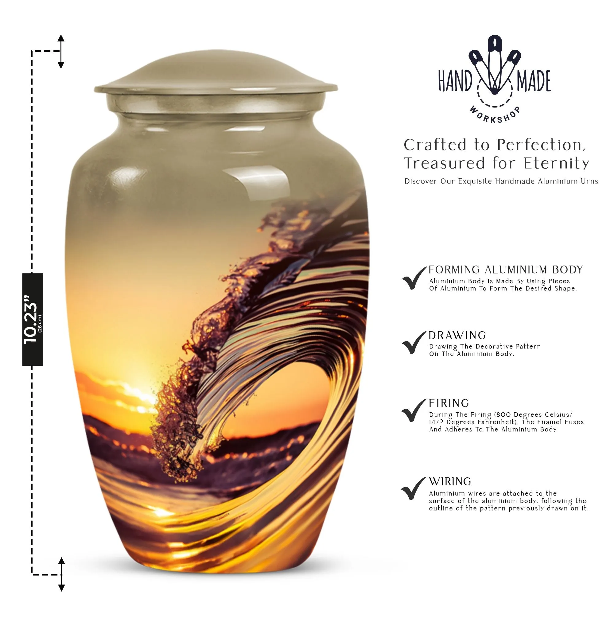 Incredible Ocean Waves : Timeless Cremation Urn Masterpiece