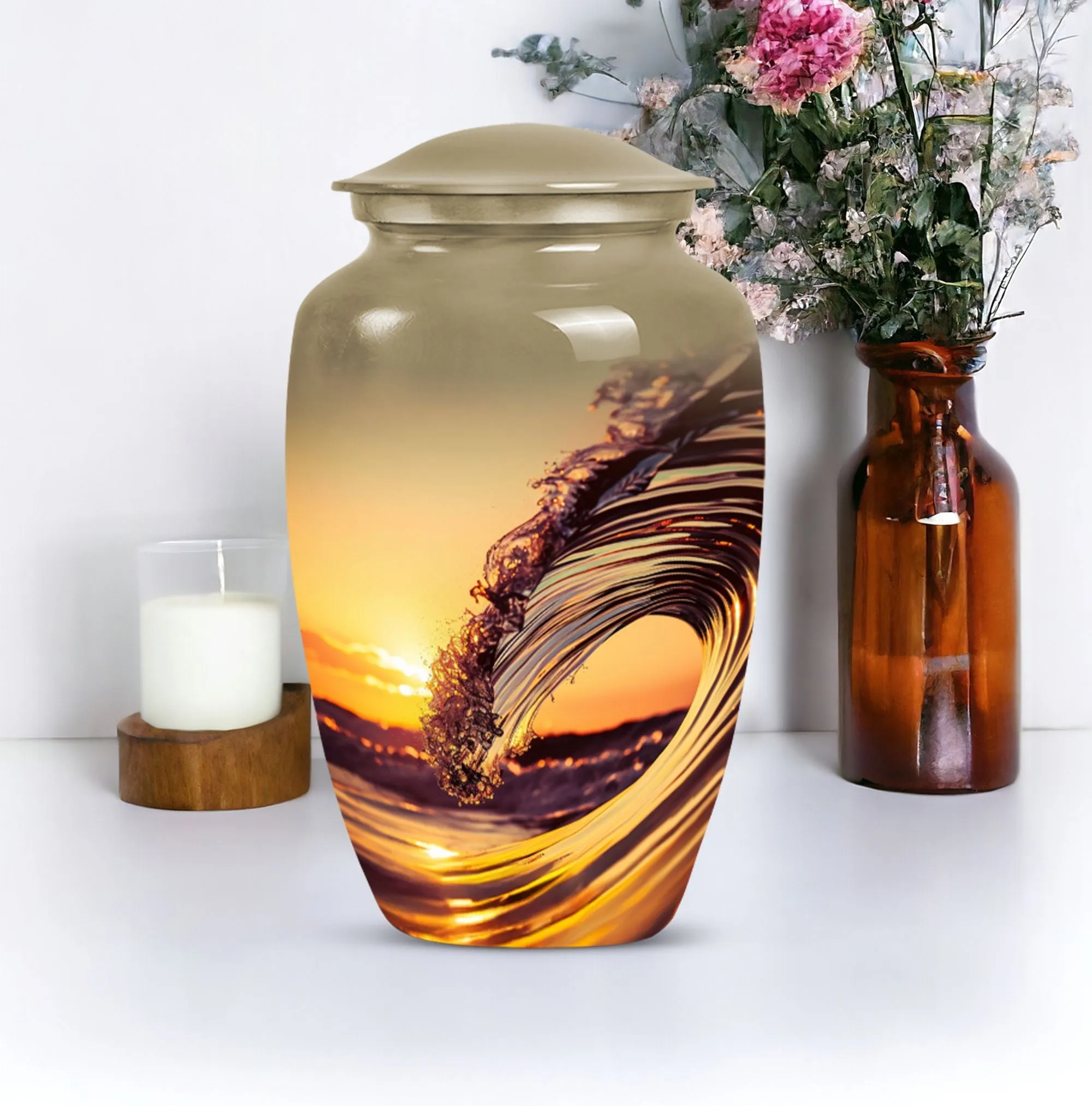 Incredible Ocean Waves : Timeless Cremation Urn Masterpiece