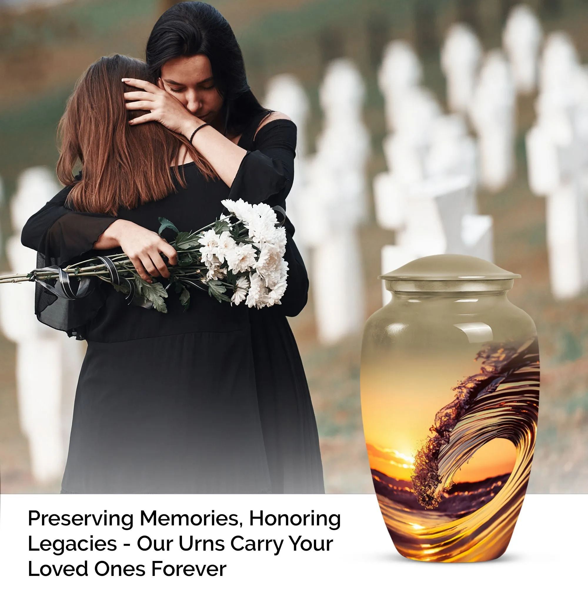 Incredible Ocean Waves : Timeless Cremation Urn Masterpiece