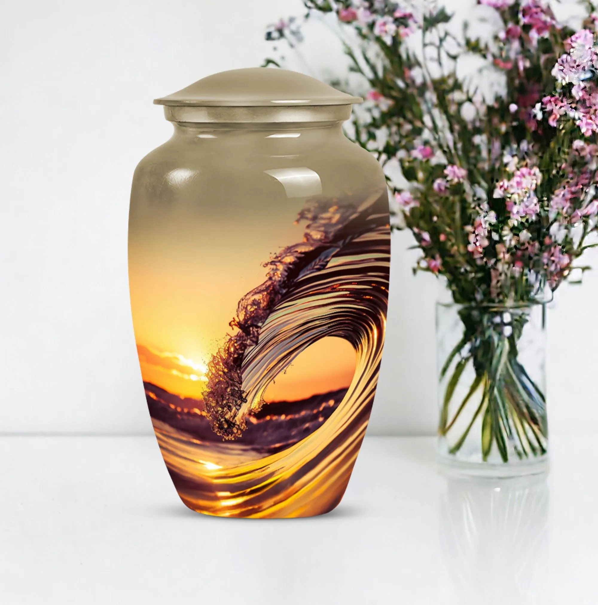 Incredible Ocean Waves : Timeless Cremation Urn Masterpiece