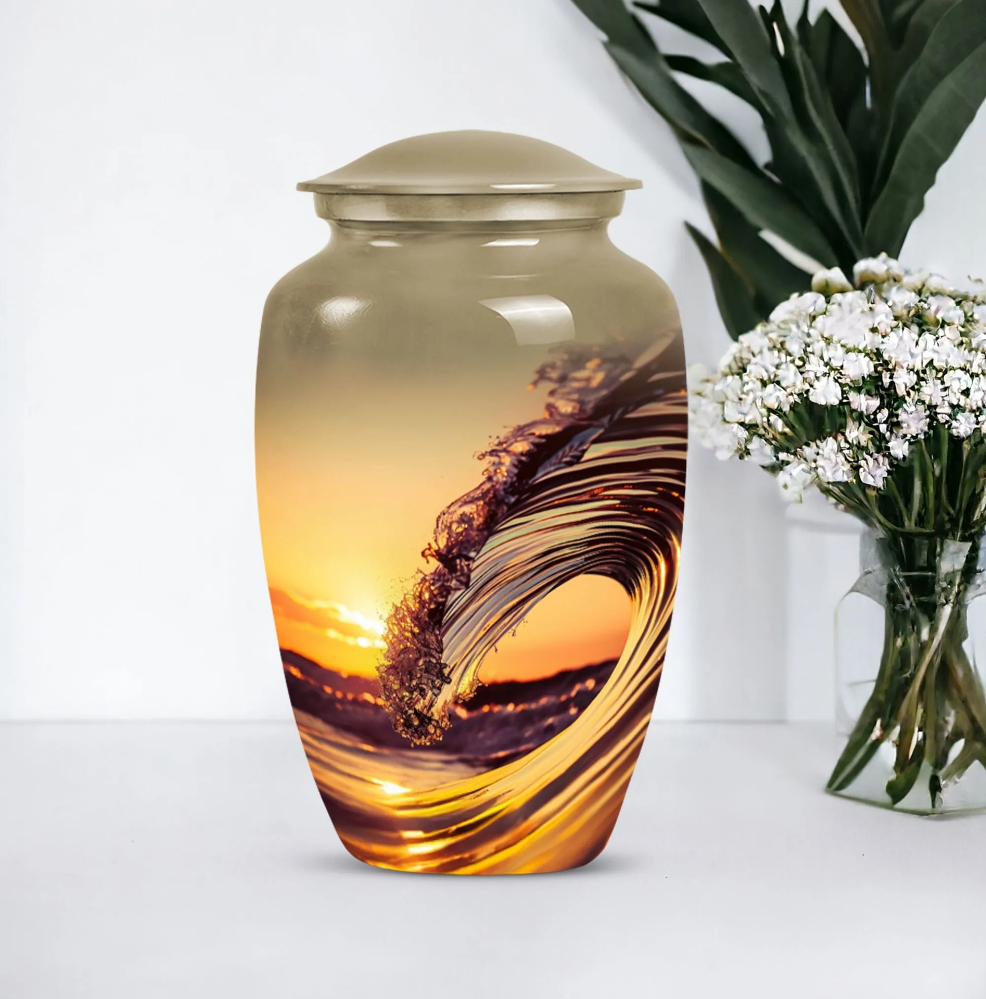 Incredible Ocean Waves : Timeless Cremation Urn Masterpiece