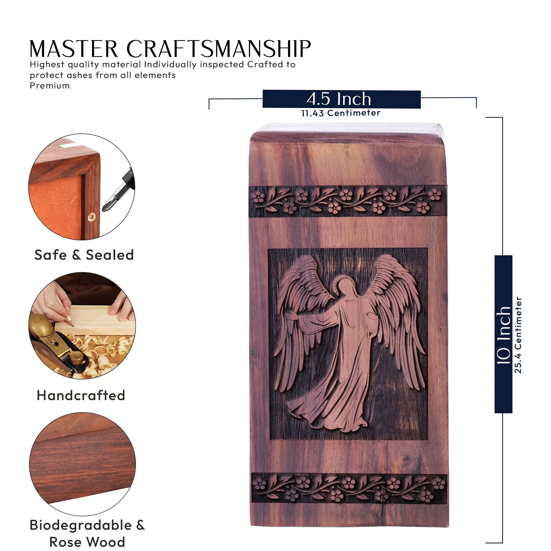Jesus Wood Cremation Urns: Burial and Funeral Ashes Cremains Containers
