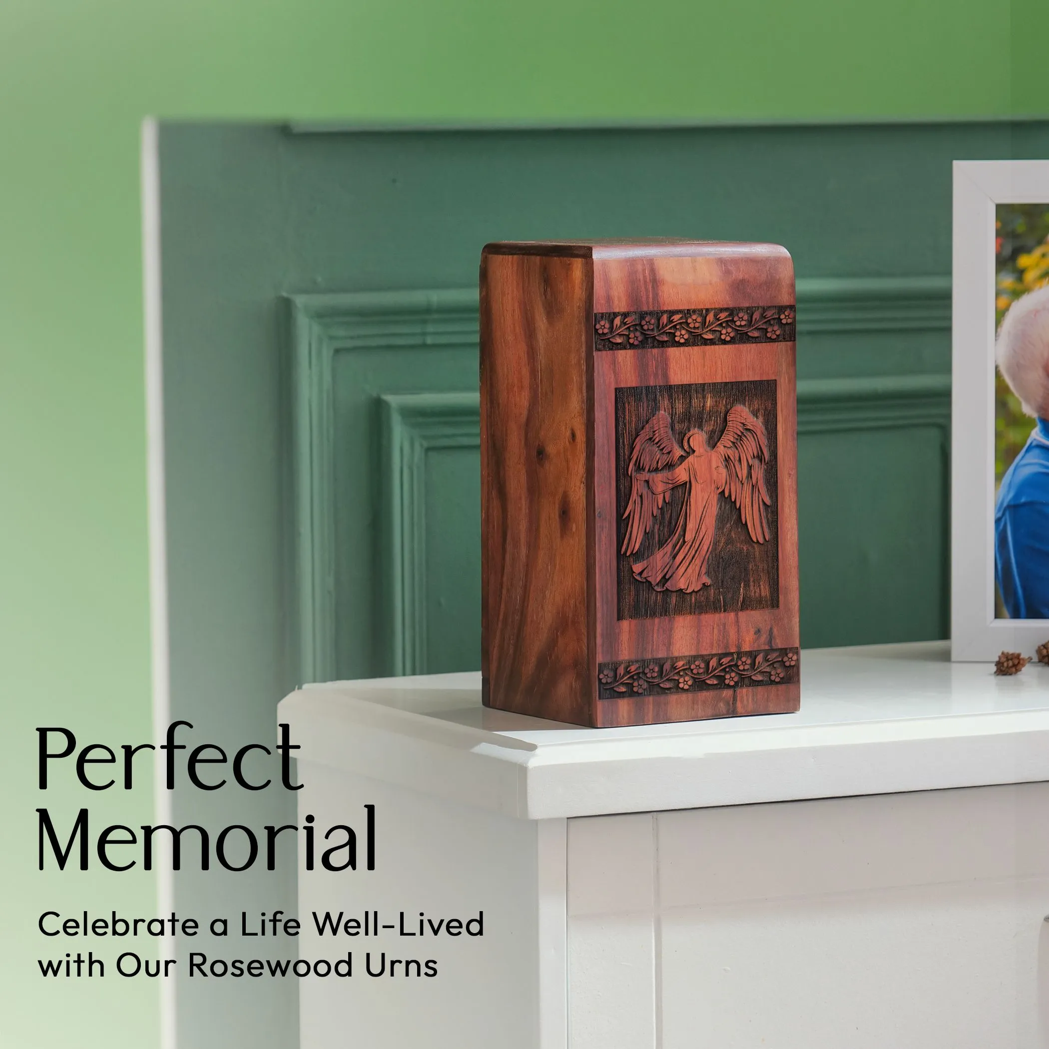 Jesus Wood Cremation Urns: Burial and Funeral Ashes Cremains Containers