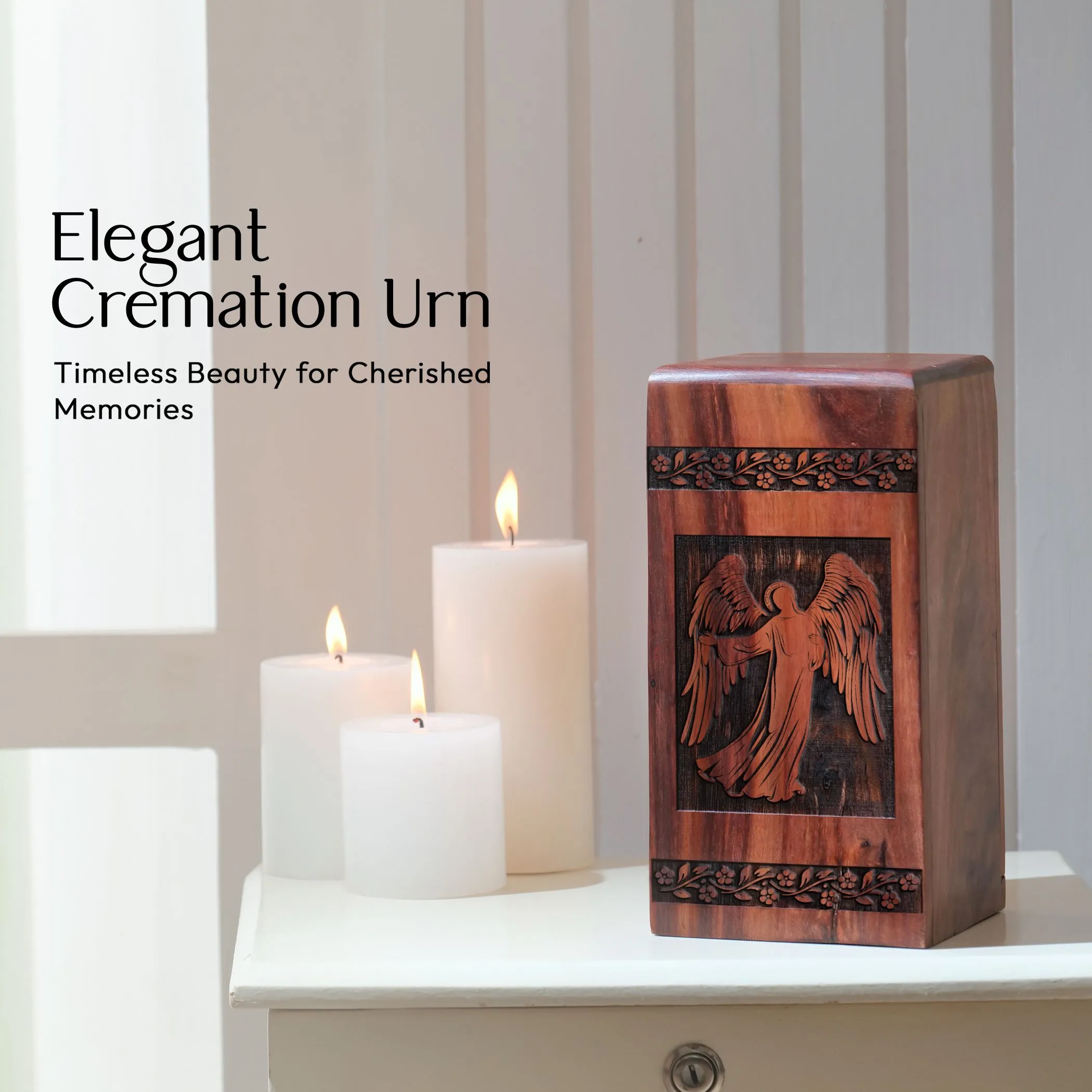 Jesus Wood Cremation Urns: Burial and Funeral Ashes Cremains Containers