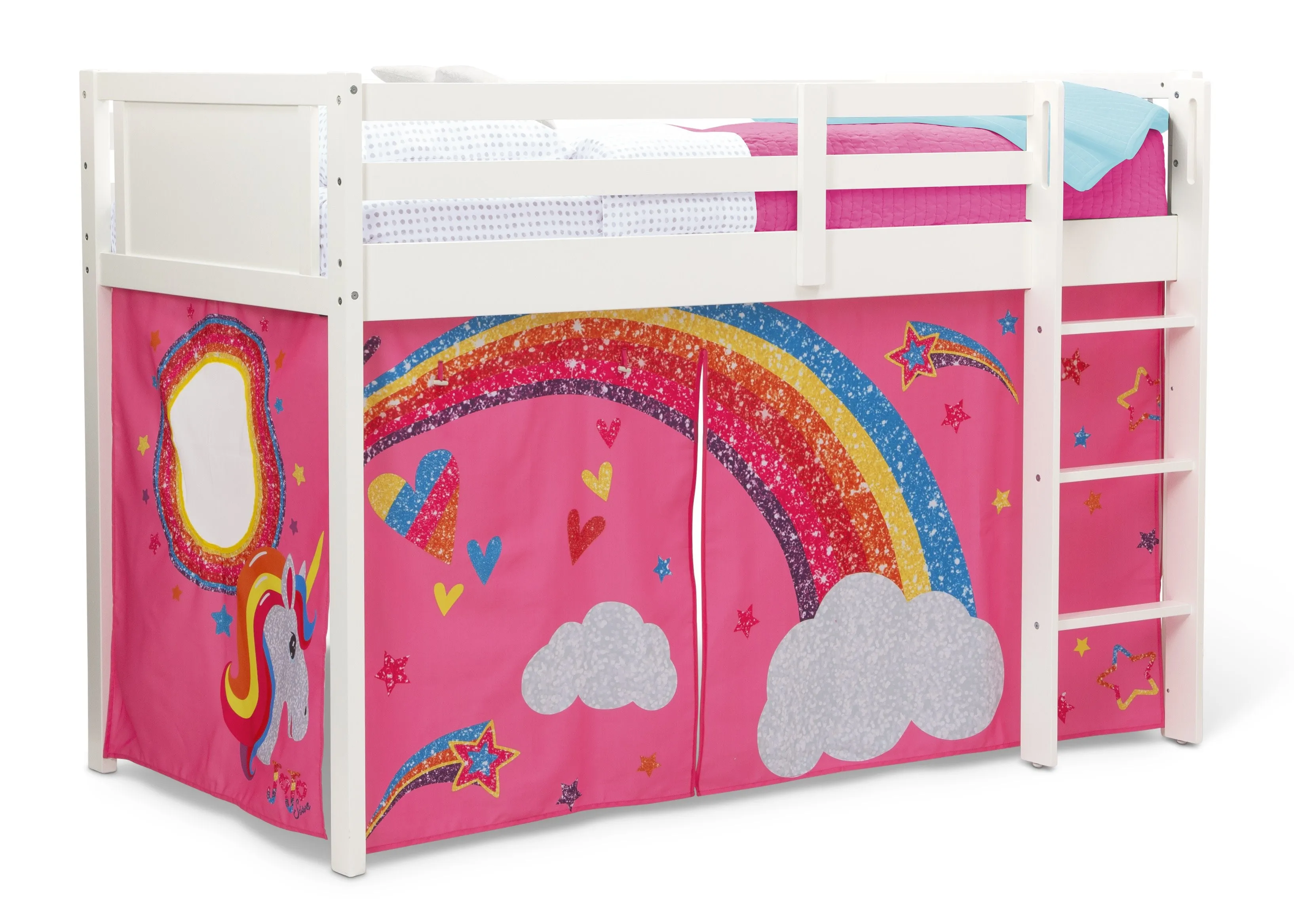 JoJo Siwa Loft Bed Tent - Curtain Set for Twin Loft Bed (Bed Sold Separately)