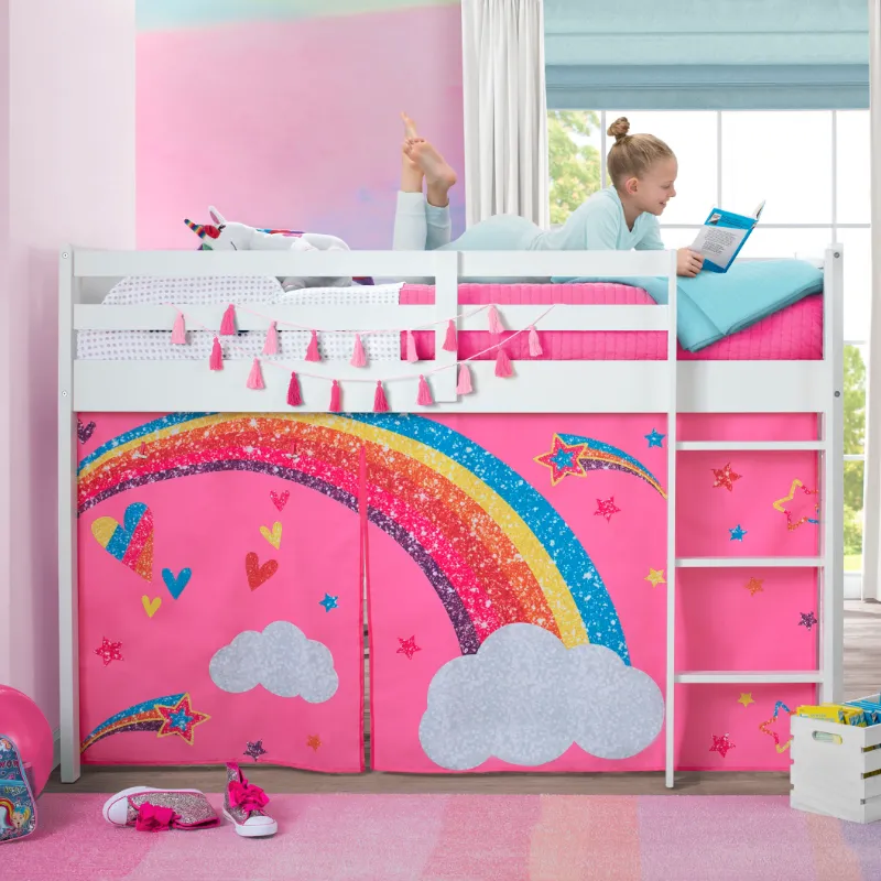 JoJo Siwa Loft Bed Tent - Curtain Set for Twin Loft Bed (Bed Sold Separately)
