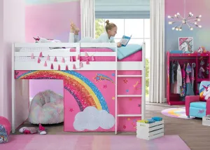 JoJo Siwa Loft Bed Tent - Curtain Set for Twin Loft Bed (Bed Sold Separately)