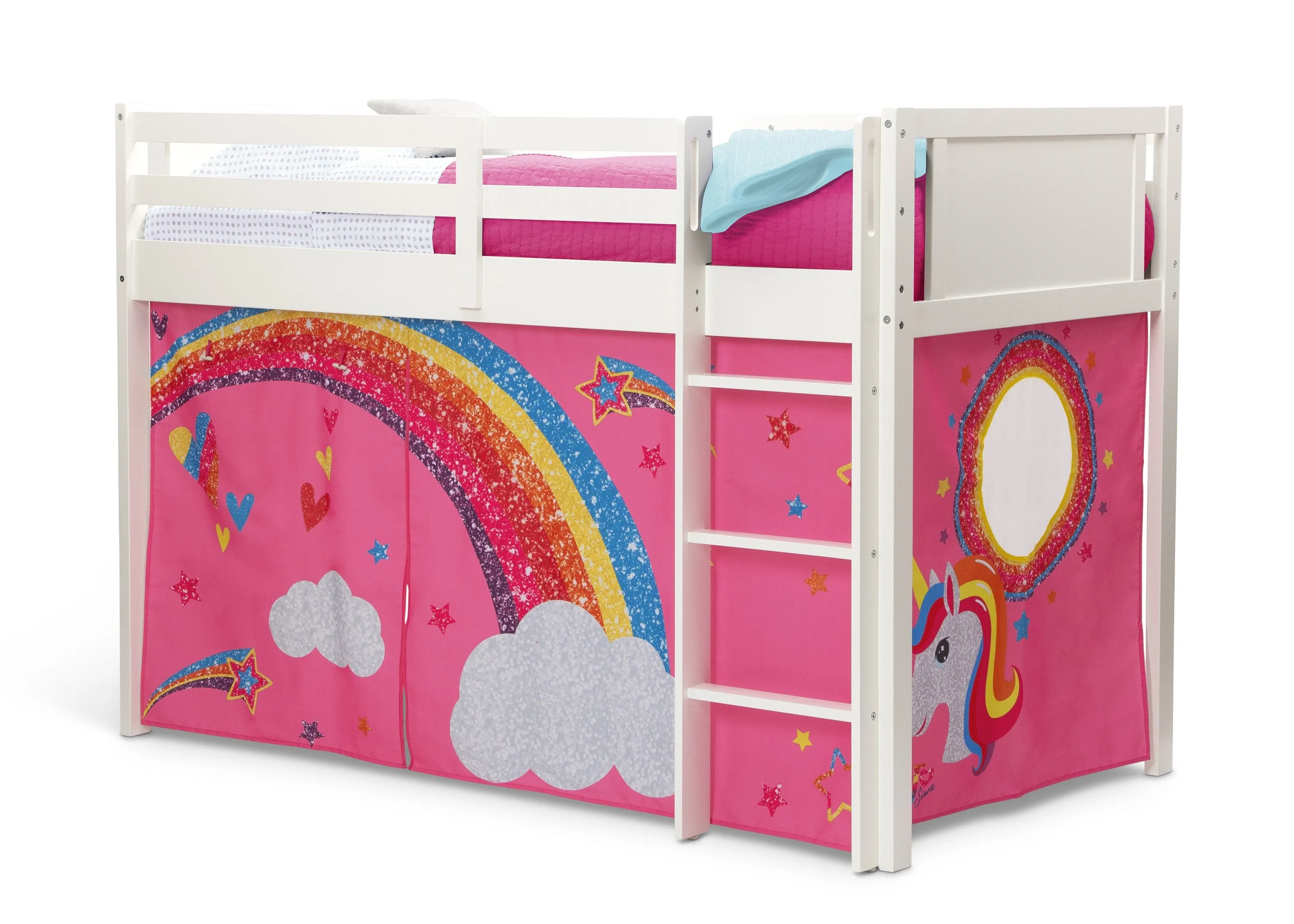JoJo Siwa Loft Bed Tent - Curtain Set for Twin Loft Bed (Bed Sold Separately)