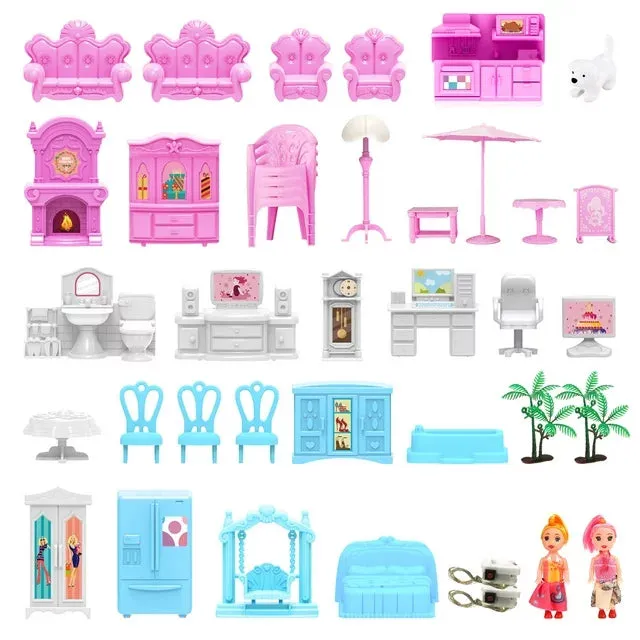 JoyStone WWBS-14J Play Dollhouse with Doll Toy Figures