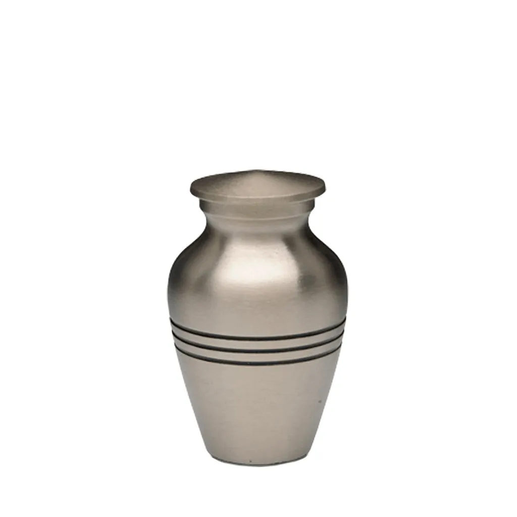 KEEPSAKE  Brass Urn - Brushed Finish- Three Rings