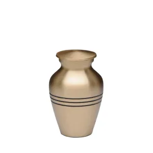 KEEPSAKE  Brass Urn - Brushed Finish- Three Rings